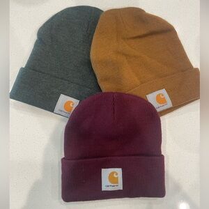 Carhartt Beanies- Charcoal, Mustard, Maroon